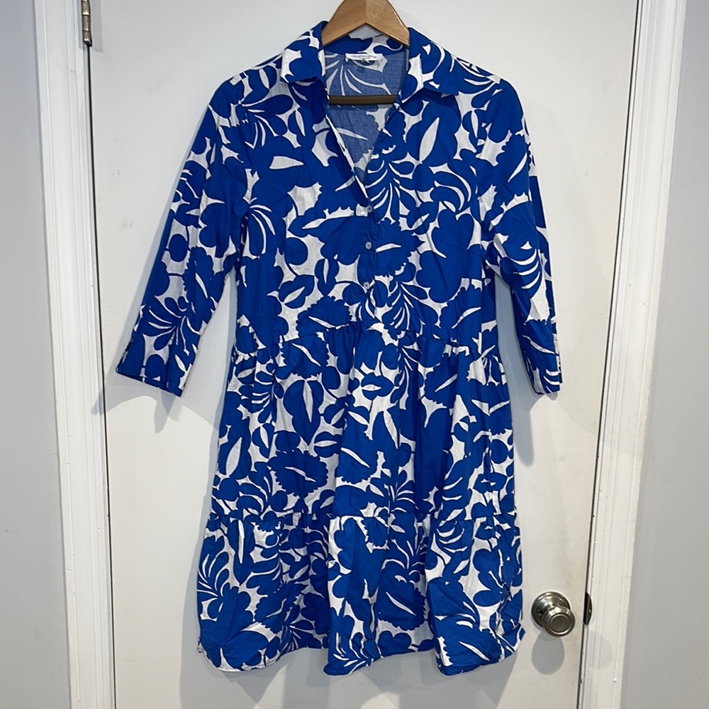Blue Floral Midi Dress
